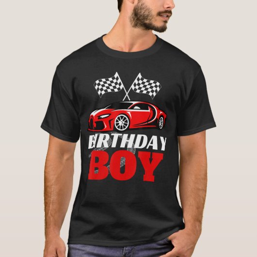 誕生日ボーイレース誕生日レーシングドライバーテーマパー Tシャツ (正面)