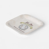 誕生日ボーイヴィンテージ野球 ペーパープレート (傾斜あり)