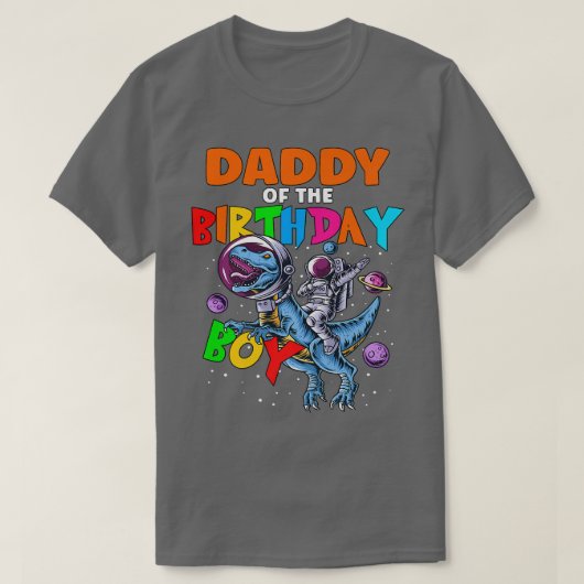 誕生日ボーイ宇宙飛行士ディに乗るRawr Daddy Tシャツ (デザイン正面)