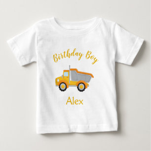 誕生日ボーイ建築車 ベビーTシャツ