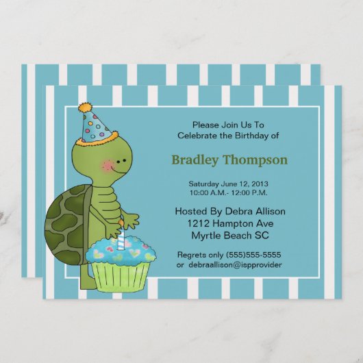 誕生日ボーイ招待状 招待状 (正面/裏面)