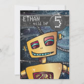 誕生日ボーイ漫画ブックヒーロー宇宙サイエンスフィクション 招待状 (正面)