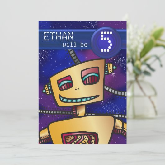 誕生日ボーイ漫画ブックヒーロー宇宙サイエンスフィクションInv 招待状 (スタンド正面)