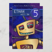 誕生日ボーイ漫画ブックヒーロー宇宙サイエンスフィクションInv 招待状 (正面/裏面)