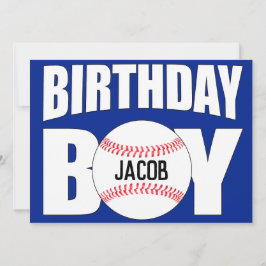 誕生日ボーイ野球選手パーティー名前をカスタムする カード