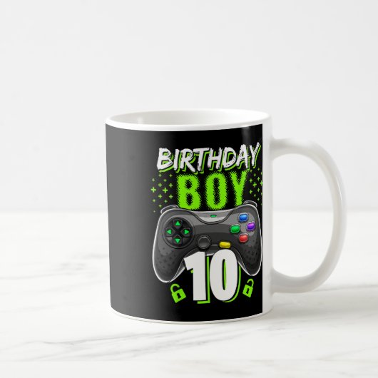 誕生日ボーイ10ビデオゲーム制御ゲーマー10th B コーヒーマグカップ (右)