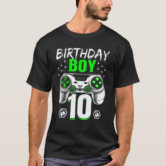 誕生日ボーイ10ビデオゲーム制御ゲーマー10Th B Tシャツ (正面)