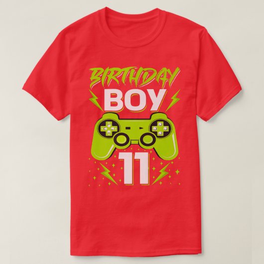 誕生日ボーイ11ビデオゲーム制御ゲーマー11th B Tシャツ (デザイン正面)