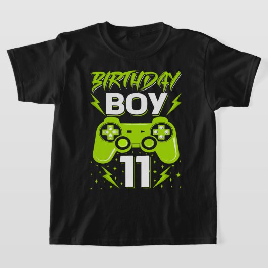 誕生日ボーイ11ビデオゲーム制御ゲーマー11th B Tシャツ (レイダウン)