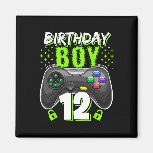 誕生日ボーイ12ビデオゲーム制御ゲーマー12th B マグネット (正面)