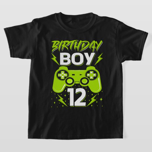 誕生日ボーイ12ビデオゲーム制御ゲーマー12th B Tシャツ (レイダウン)
