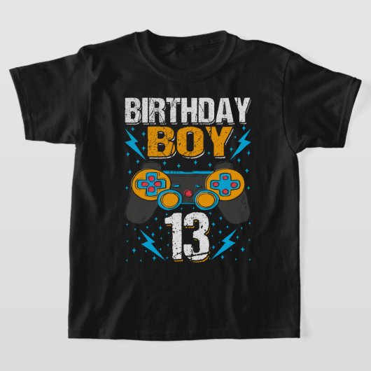 誕生日ボーイ13ビデオゲーム制御ゲーマー13th B Tシャツ (レイダウン)