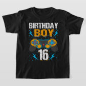誕生日ボーイ16ビデオゲーム制御ゲーマー16th B Tシャツ (レイダウン)