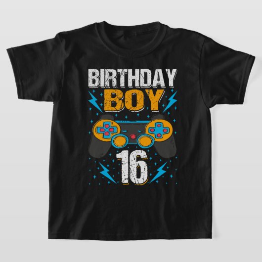 誕生日ボーイ16ビデオゲーム制御ゲーマー16th B Tシャツ (レイダウン)