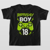 誕生日ボーイ18ビデオゲーム制御ゲーマー18th B Tシャツ (レイダウン)