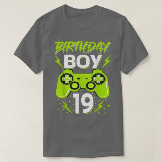 誕生日ボーイ19ビデオゲーム制御ゲーマー19th B Tシャツ (デザイン正面)