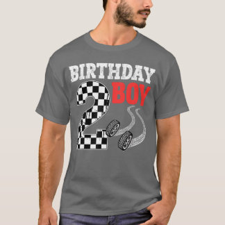 誕生日ボーイ2ndバースデーレース旗2日レース tシャツ