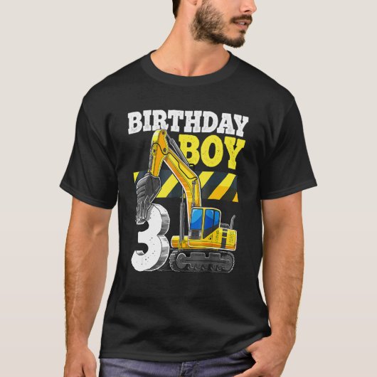 誕生日ボーイ3rdバースデーショベル建築V Tシャツ (正面)
