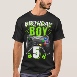 誕生日ボーイ5ビデオゲームコントローラゲーマー5th Bir Tシャツ