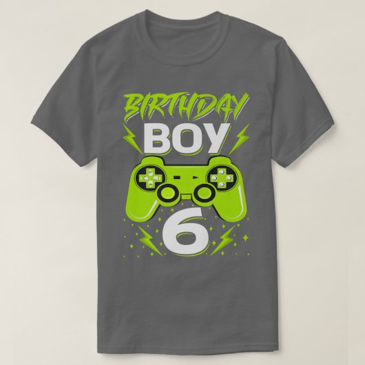 誕生日ボーイ6ビデオゲームコントローラゲーマー6th Bir Tシャツ (デザイン正面)