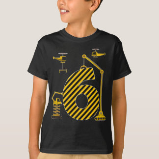誕生日ボーイ6建築車両掘削機6th tシャツ