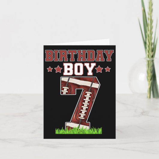 誕生日ボーイ7サッカー恋人ボール7歳Bda カード (正面)