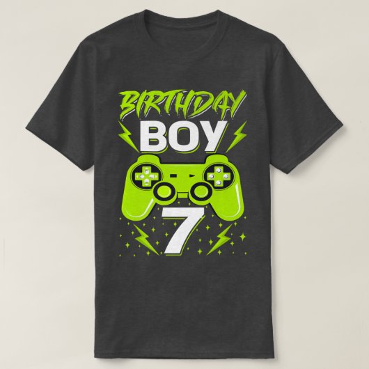 誕生日ボーイ7ビデオゲームコントローラゲーマー7th Bir Tシャツ (デザイン正面)