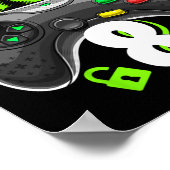 誕生日ボーイ8ビデオゲームコントローラゲーマー8th Bir ポスター (角)