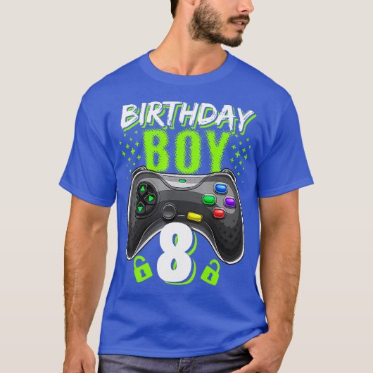誕生日ボーイ8ビデオゲーム制御ゲーマー8th tシャツ (正面)