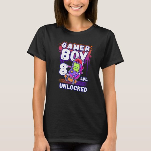 誕生日ボーイ8歳ハンドヘルドゲームコンソールGa Tシャツ (正面)