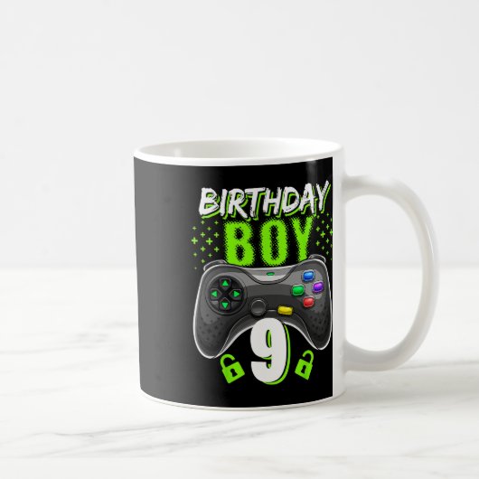 誕生日ボーイ9ビデオゲーム制御ゲーマー9th Bir コーヒーマグカップ (右)