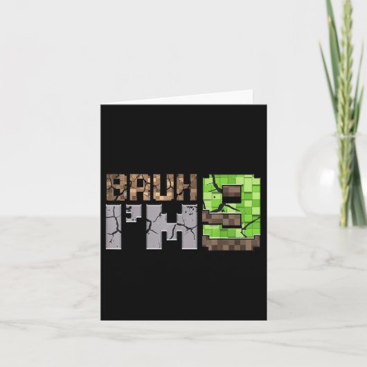 誕生日ボーイ9thブラッシュim 9歳ゲーマーピクセルN カード (正面)