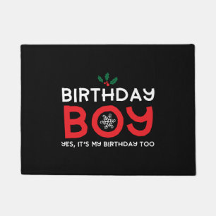 誕生日ボーイ – クリスマス誕生日 ドアマット