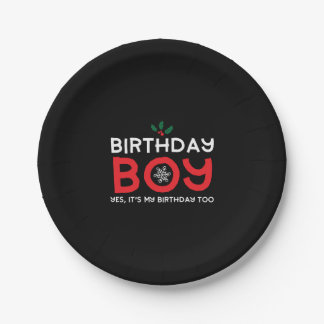 誕生日ボーイ – クリスマス誕生日 ペーパープレート