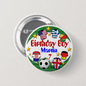 誕生日ボーイ（サッカー）～ボタン# 2 缶バッジ (正面&裏面)