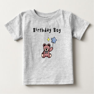 誕生日ボーイ テディベアー      ベビーTシャツ