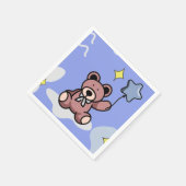 誕生日ボーイ テディベア スタンダードカクテルナプキン (角)