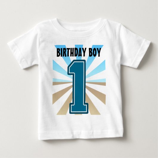 誕生日ボーイ、ビッグナンバーワン、BデイTシャツ ベビーTシャツ (正面)
