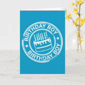 誕生日ボーイ – 白いゴム印の効果 –  カード (黄色い花)