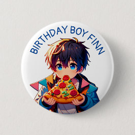 誕生日ボーイ | Anime Boy's Pizzaパーティー 缶バッジ
