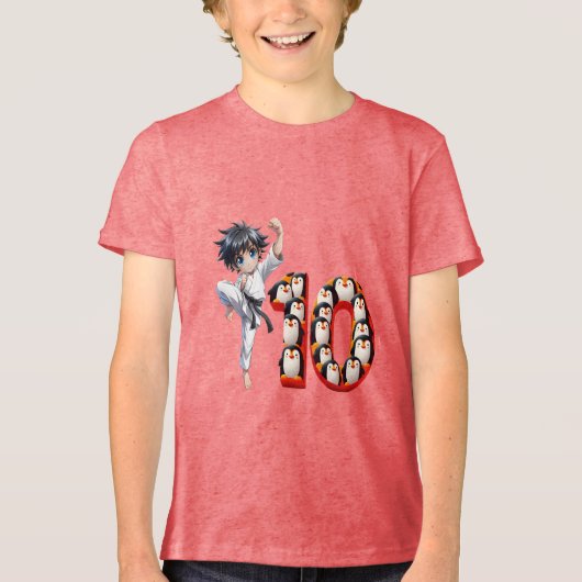 誕生日ボーイAt 10 トライブレンドTシャツ (正面)