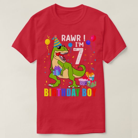 誕生日ボーイTレックス恐竜2 Tシャツ (デザイン正面)