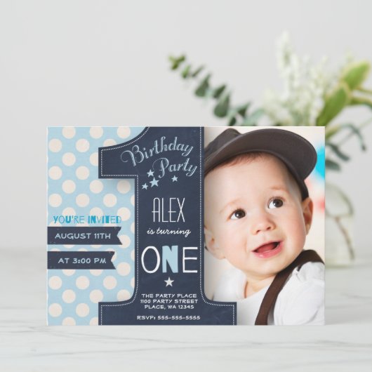 誕生日ボーシャルボードワンファースト 招待状 (スタンド正面)