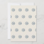 誕生日ボートパーティー任意の年齢の船舶の車輪航海の 招待状 (裏面)