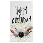 誕生日ボーリングストライキと花火 スモールペーパーバッグ (正面)