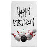 誕生日ボーリングストライクオンホワイト スモールペーパーバッグ (正面)