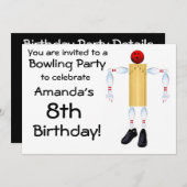 誕生日ボーリングパーティの招待状 招待状 (正面/裏面)