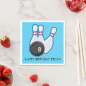 誕生日ボーリングパーティーシェブロンブルーナプキン スタンダードカクテルナプキン (インサイチュ)