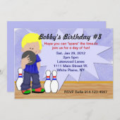 誕生日ボーリングパーティー 招待状 (正面/裏面)