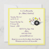 誕生日ボーリングパーティー 招待状 (裏面)